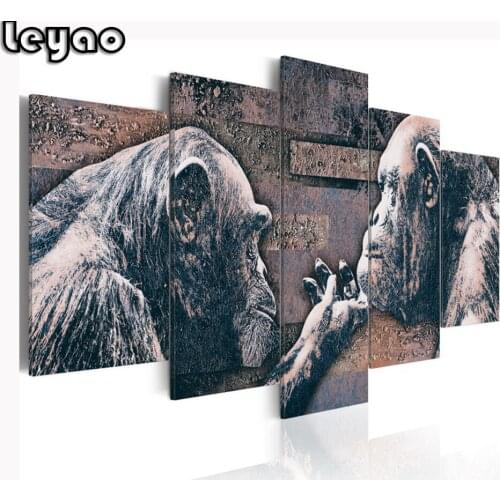 Diamants painting 5 plane orangutan Full drill diamond painting Rhinestone Mosaic Diamond Multi-Picture 3d Cross Stitch