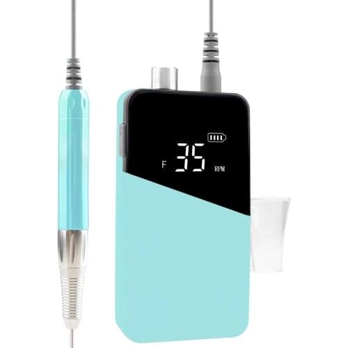 Brushless Handle Cordless Mermaid Color 35000RPM Portable Nail Drill Polisher Rechargeable Electric Polisher Professional Use