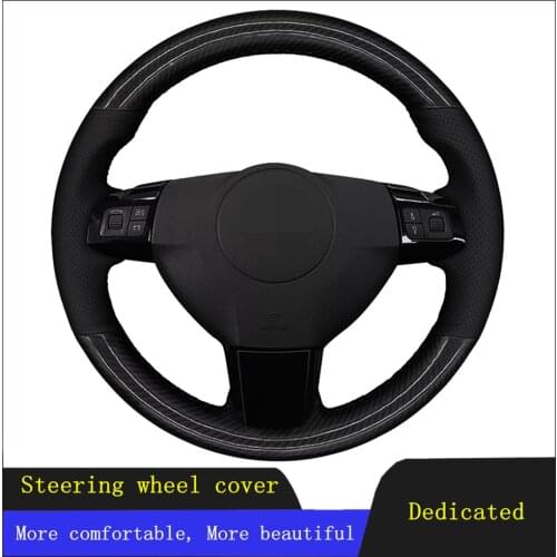 DIY Car Steering Wheel Cover Black Carbon Fiber Leather For Vauxhall Astra Signum Vectra (C) 2005-2009 Zaflra (B) 2005-2014