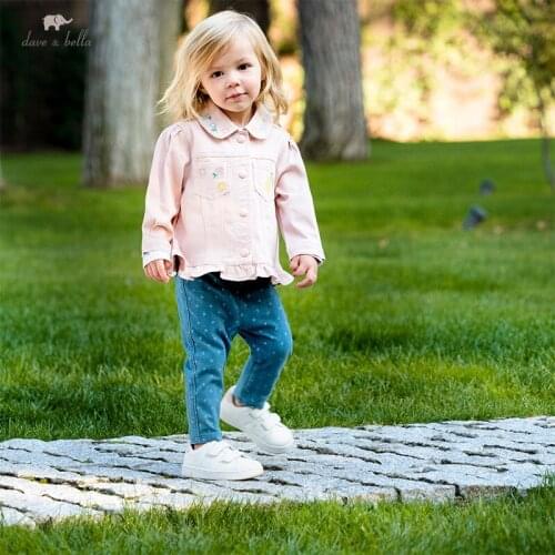 DBS16595 dave bella spring baby girls fashion floral embroidery coat children tops infant toddler outerwear
