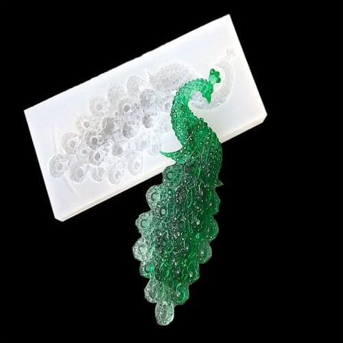 DIY Peacock Mobile Shell Animal Peacock Silicone Mold Fondant Mold Cake Decorating Tools Chocolate Gumpaste Mold