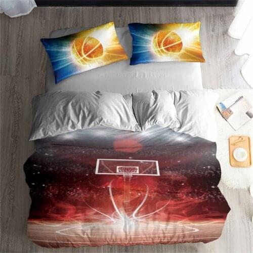 HELENGILI 3D Bedding Set Basketball Print Duvet cover set lifelike bedclothes with pillowcase bed set home Textiles #2-07