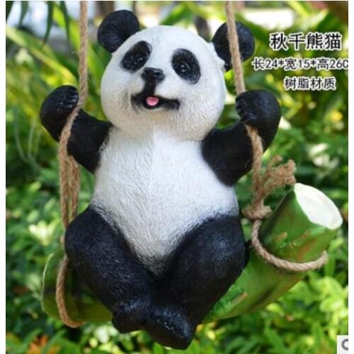 Swing animal hanging resin crafts tree decorations hanging squirrel duckling panda sculpture