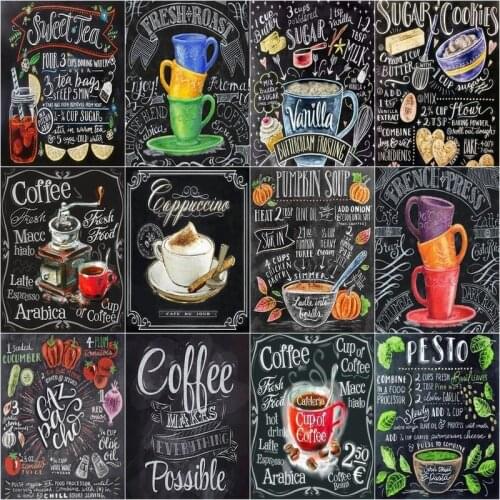 GATYZTORY 60x75cm DIY Oil Painting By Numbers On Canvas Blackboard Paint By Numbers Frame Hand Painting On Canvas Home Decor