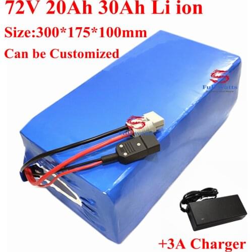 72V 20Ah 30Ah Lithium battery pack for electric bike bicycle motorcycle electric tricycles golf trolley+5A charger