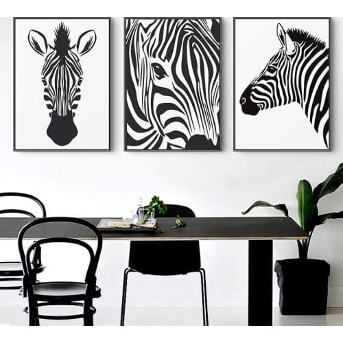 Contracted abstract zebra animal canvas painting Wall art Picture for Living Room painting pictures No Frame morden print wall