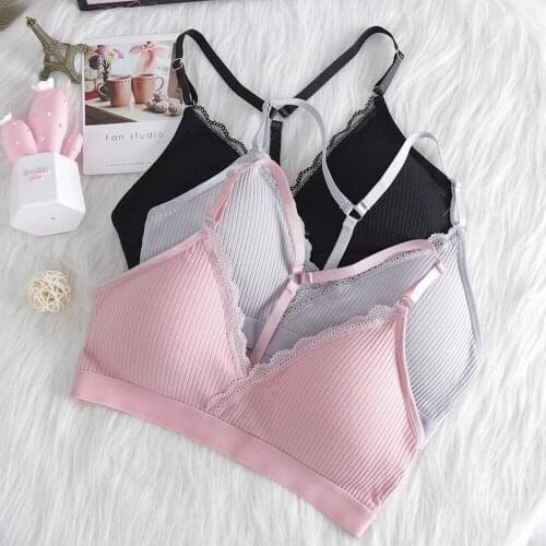 Cross Thread Lace Sling Beauty Back Girl Wrapped Chest Tube Top No Steel Ring Sports Wrapped Chest Gather Thin Strap Bra
