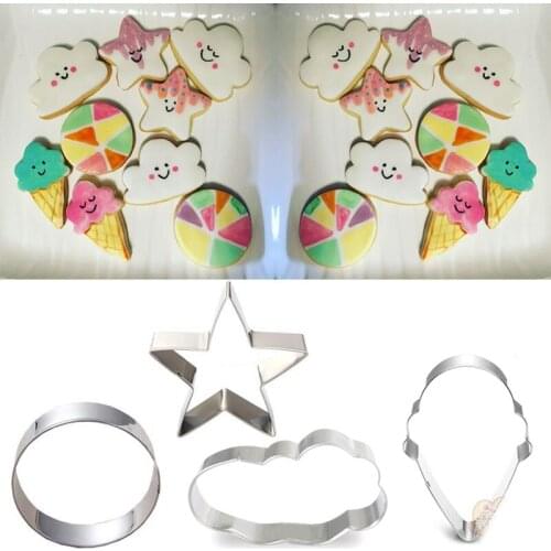 1pcs patisserie reposteria gateau Baking Cloud Star Ball Moldes Metal Cookie Cutter Fondant Cake Decor Paste Biscuit Pasty Mould