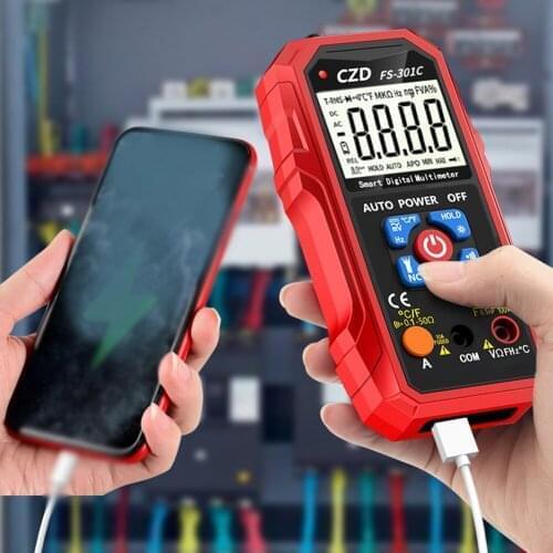 Meterk Display Screen T-RMS Portable Digital Multimeter with Backlight LED Flashlight Function NCV Direct Current AC Voltage