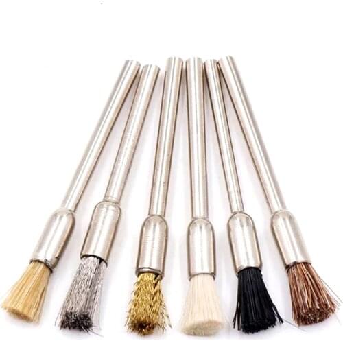 Citop 10pcs/set 3mm Mini Wool Brush Steel Wire Brushes Polishing Brush for Metal Rust Removal Wood Carving Jade Polishing