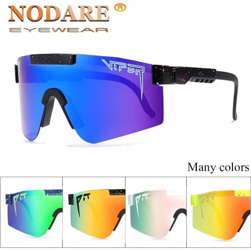 Fashion Classic BRAND Mirrored Green lens pit viper Sunglasses polarized men sport goggle tr90 frame uv400 protection with case