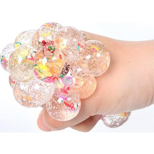 Soft Grape Decompression Balls Squeeze Stress Relief Toys Portable Comfortable Touch Stretchy Stress Balls for Teenagers Adult