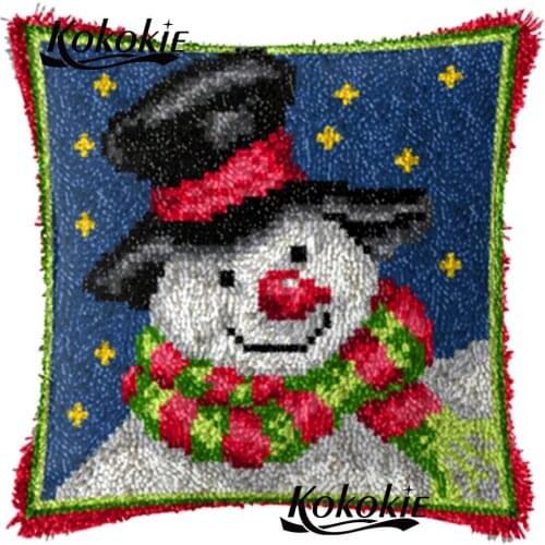 Cross stitch sets sale Christmas cushion Crocheting Rug Yarn DIY embroider Needlework kits threads embroidery latch hook pillow