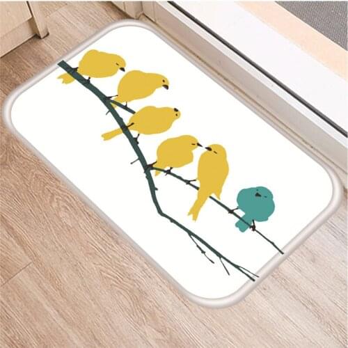 40x60cm Art Tree Flower Bird Pattern Anti-Slip Carpet Door Mat Doormat Outdoor Kitchen Living Room Floor Mat Rug Doormat