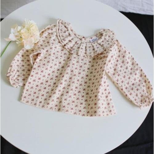 2021 New Girls Floral Shirt Spring Cotton Fashion Full sleeve Girls Blouse 0-4 year QS700