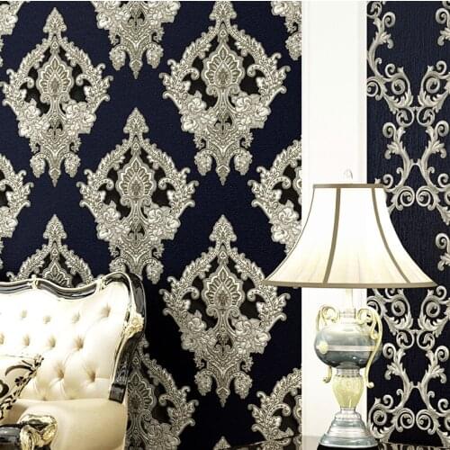 3D European Damascus Wallpaper Waterproof Golden Warm Bedroom Living Room Engineering TV Background Wall Wallpaper