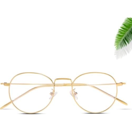 Round Glasses Frame Woman Men Glasses Retro Myopia Optical Frames Metal Clear le ns Black Silver Gold Eyeglasses Oculos CJ085