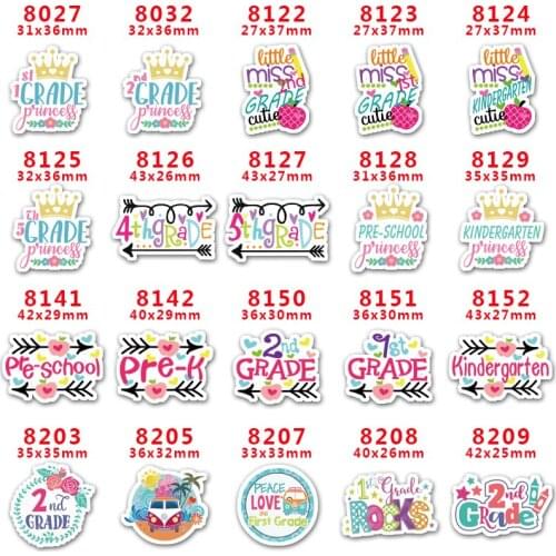 DIY Craft Supplies Sewing Accessories Cartoon Back To School Printed Planar Resins Mold 10 Pieces. PR-8027