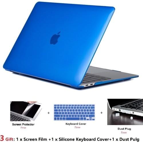 Crystal Laptop Case+Keyboard Cover+Screen Film+Dust Pulg For 11 12 13 15 inchs Apple Macbook Air Pro Retina TouchBar A2159 A1932