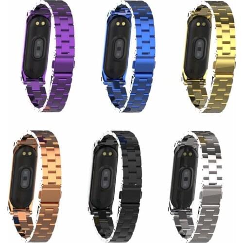 Strap for Xiaomi Mi Band 4, Stainless Steel Replacement Wristband for Mi 4 Smart Bracelet, Fashion Wrist Strap for Adults