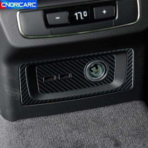 Car Styling Rear Cigarette Lighter Frame Decoration Cover Decals Trim For Audi Q5 FY 2018-20 Auto Interior Accessories