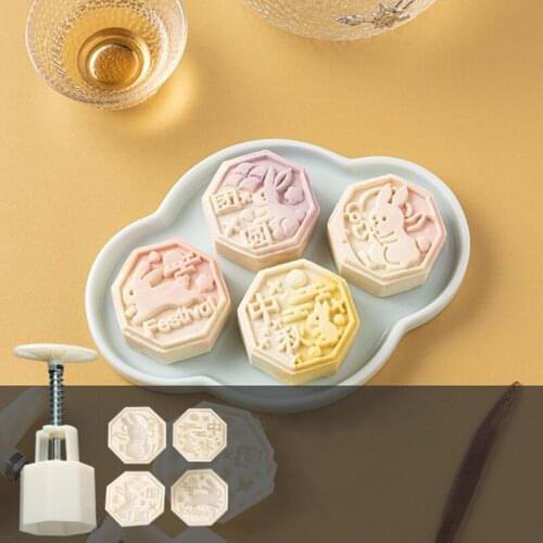 T3EC Plastic Material DIY Mooncake Moulds 3D Animal Rabbit Shape Cookie Cutters Molds