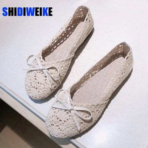 Lace Ballet Flats Women Flat Cloth Shoes Air Mesh Slip On Loafers Summer Breathable Fashion Female Casual Moccains Lady Footwear