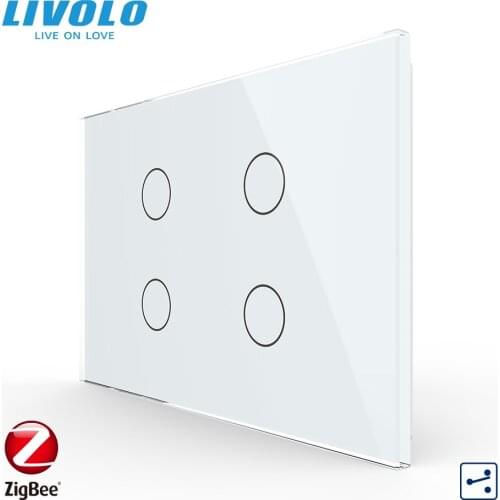 Livolo US Standard Smart Wifi Zigbee Wall Touch Light Pass Through 2Ways Switch,Wireless APP Google Home Alexa Intellige Control