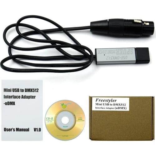 USB to DMX Interface Adapter LED DMX512 Studio Computer PC Stage Lighting Controller Dimmer With Driving CD