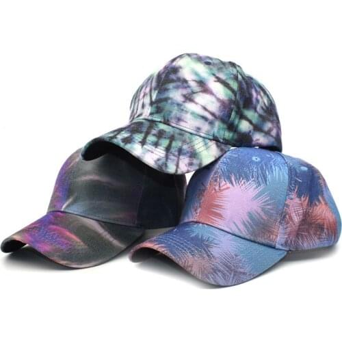 Spring And Summer Womens Baseball Cap Tie Dye Colorful Baseball Hat Cotton Casual Men And Women Hat Outdoor Travel Women Hats