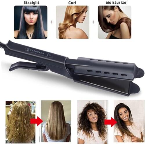 Hair Straightener Wet & Dry 4-Speed Temperature Adjustment Ceramic Tourmaline Flat Iron Women Hair Widen Panel Curling