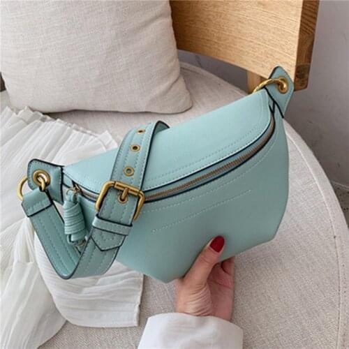 New Women Chest Bag Fanny Bags PU Leather Luxury Female Wild Fashion Crossbody Bag Pouch Waist Packs