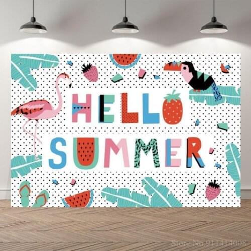Hello Summer Fruits Party Backdrop Table Decor Watermelon Strawberry Newborn Baby Shower Kids Birthday Background Photography
