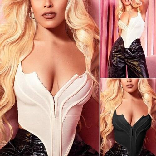 Womens Solid Color Sleeveless Sling Plastic Waist T-Shirt Tops