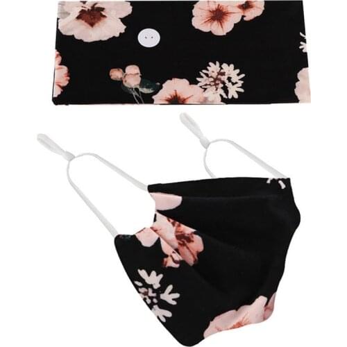 Women 2Pcs 1Set Headband And Face Cover Tie Dye Elastic Hairbands With Buttons Face Mask Wide Side Hair Ribbon Hair Accessories