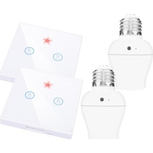 2/3 Gang Smart Touch Lamp Bulb E26 E27 Switch Light Bulb 110V 220V Wall Panel Swtich Support 433Mhz RF Wireless Remote Control