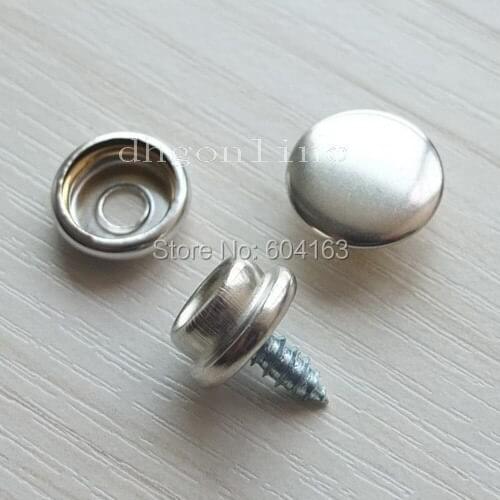 20 Sets 3/8'' 10mm Screw Stud Stainless Cap Sockets Snap Dot Fasteners Canopies