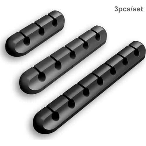 3Pcs Multi-slots Clamp Silicone Organizer Management for USB Cable Wire Charging Data Earphone Mouse Line
