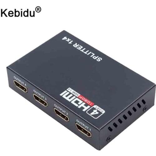 3D 1080p 1 in 4 out Splitter 5.1Gbps 1X4 4 Port Hub Repeater Amplifier 1.4 With EU US Power Supply high-definition