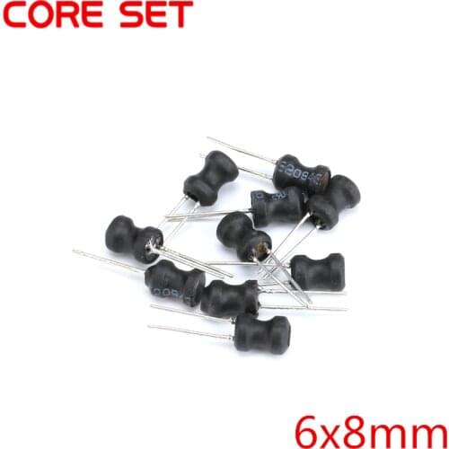 40pcs 4 Values 6*8mm 10UH-330UH Power Inductors Induction Assortment Kit for 10UH 100UH 220UH 330UH DR CORE Inductor