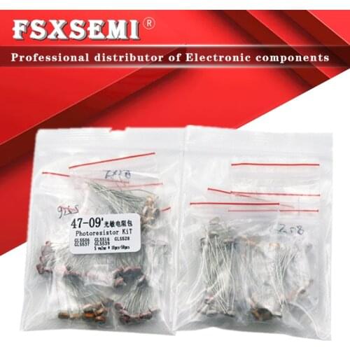 5values*10pcs LDR Photoresistor diy kit for GL5506 GL5516 GL5528 GL5537 GL5539 Photo Light Sensitive Resistor Photoresistor