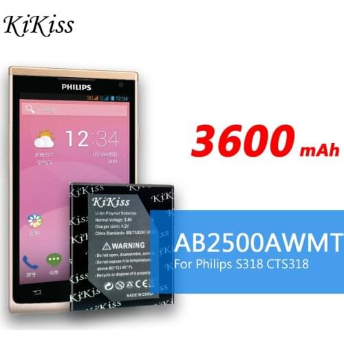 3600mAh AB2500AWMT New Powerful Battery For Philips S318 CTS318 Phone Battery Replace + Tracking Number