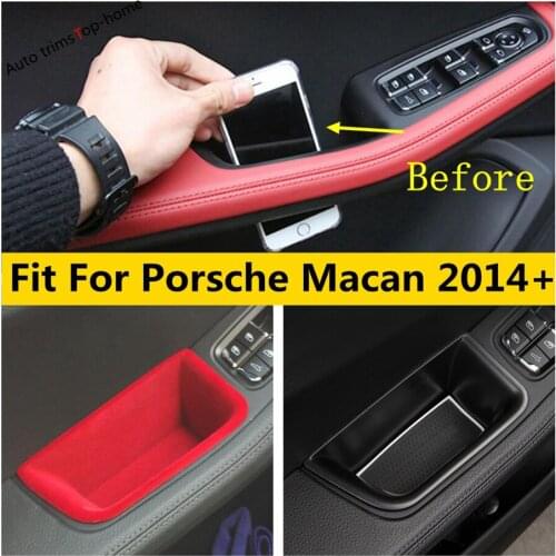 Car Central Control Armrest Storage Box Front Door Handle Container Plastic Interior Accessories For Porsche Macan 2018 - 2020