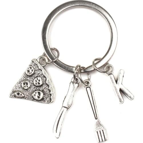 Pizza Slice Keychain, Pizza Charm Keychain, Pizza Charm, Best Friend Keychain, Gift for Friends, (A-Z) Personalizeds Keychain