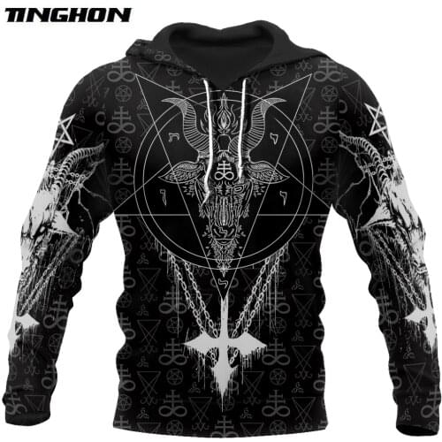 Brand Fashion Autumn Hoodies Satanic Tattoo Symbols 3D All Over Printed Mens Sweatshirt Unisex Zip Pullover Casual Jacket WS09