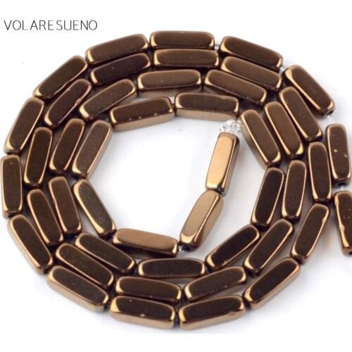 Bronze Red Hematite Stone Natural Stone Cuboid Shape Beads For Jewelry Making Spacer Loose Beads 3*9mm Diy Bracelet Necklace 15"