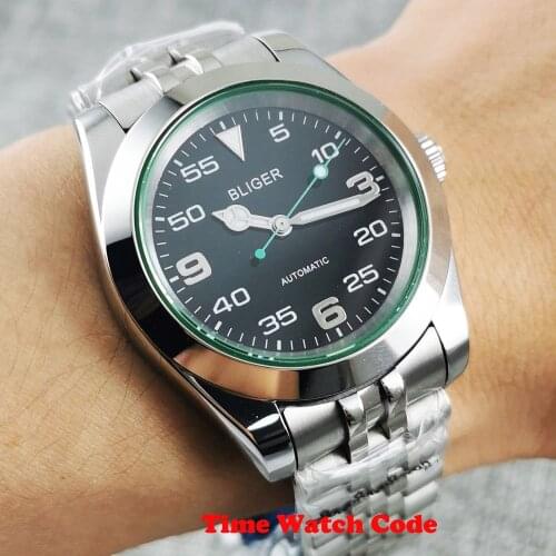 Luxury Bliger 40mm Automatic Mens Watch Black Dial Sapphire glass Jubilee bracelet luminous hands polished bezel 12-hour