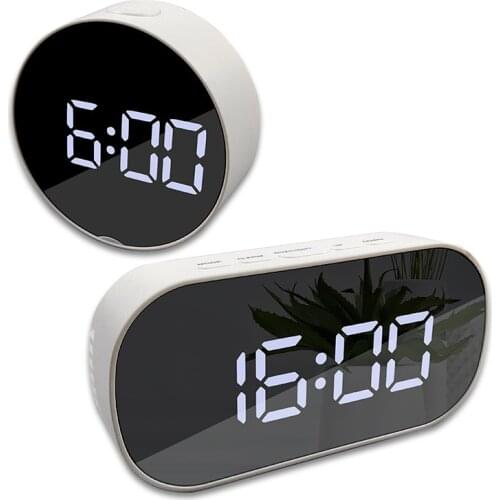 2021 NEW Led Mirror Alarm Clock Digital Table Clock Night Light Snooze With Temperature Electronic Despertador Home Decoration