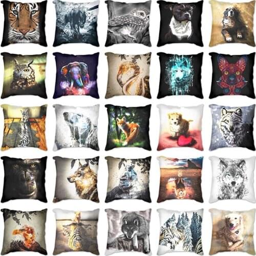 Animals tiger owl cat vulture orangutan Pillows Cases Sofa Home Car Cushion Cover Pillow Covers Decor Linen Pillowcase 45x45cm