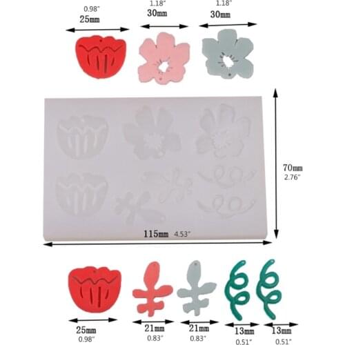 Flower Keychain Earring Combination Earrings Mold Serving Board Silicone Mold Home Decoration Mold Suitable for Women